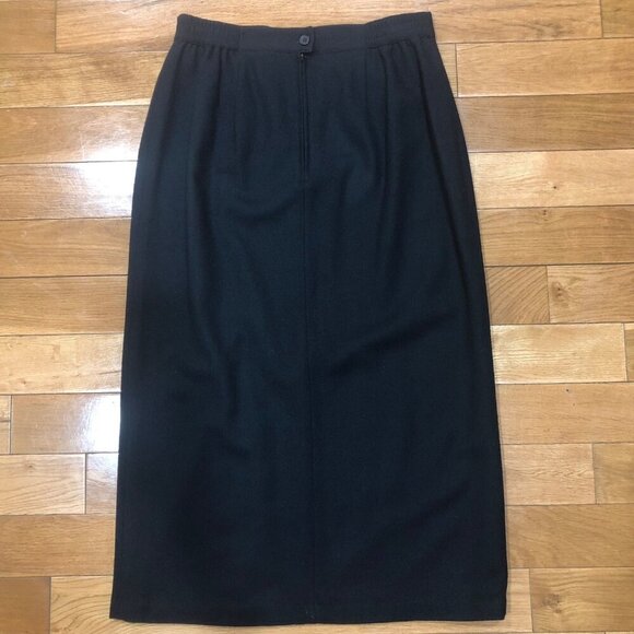 Sag Harbor 100% Pure New Wool Straight Pencil Black Skirt Size 12 - Picture 3 of 7